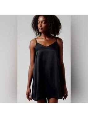 NWOT Athleta Calm Cool Slip Dress Black, Small Night Gown